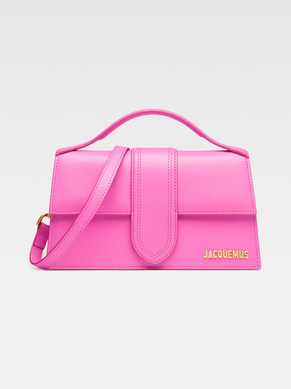 Jacquemus Neon Pink Leather Le Grand Bambino Handbag Jacquemus