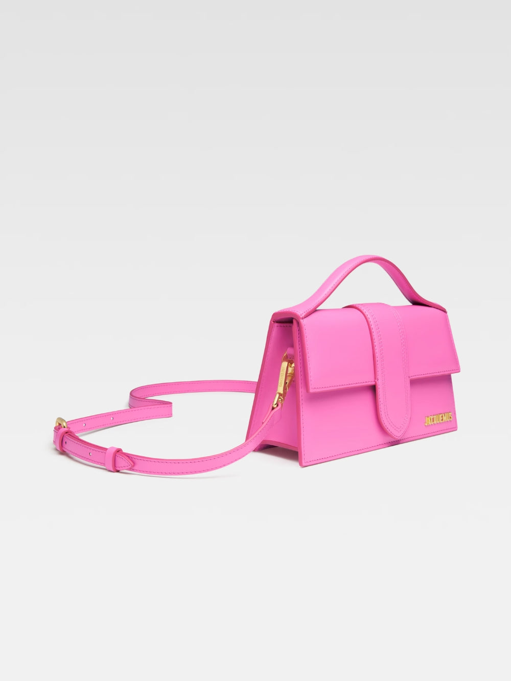 Jacquemus Neon Pink Leather Le Grand Bambino Handbag Jacquemus