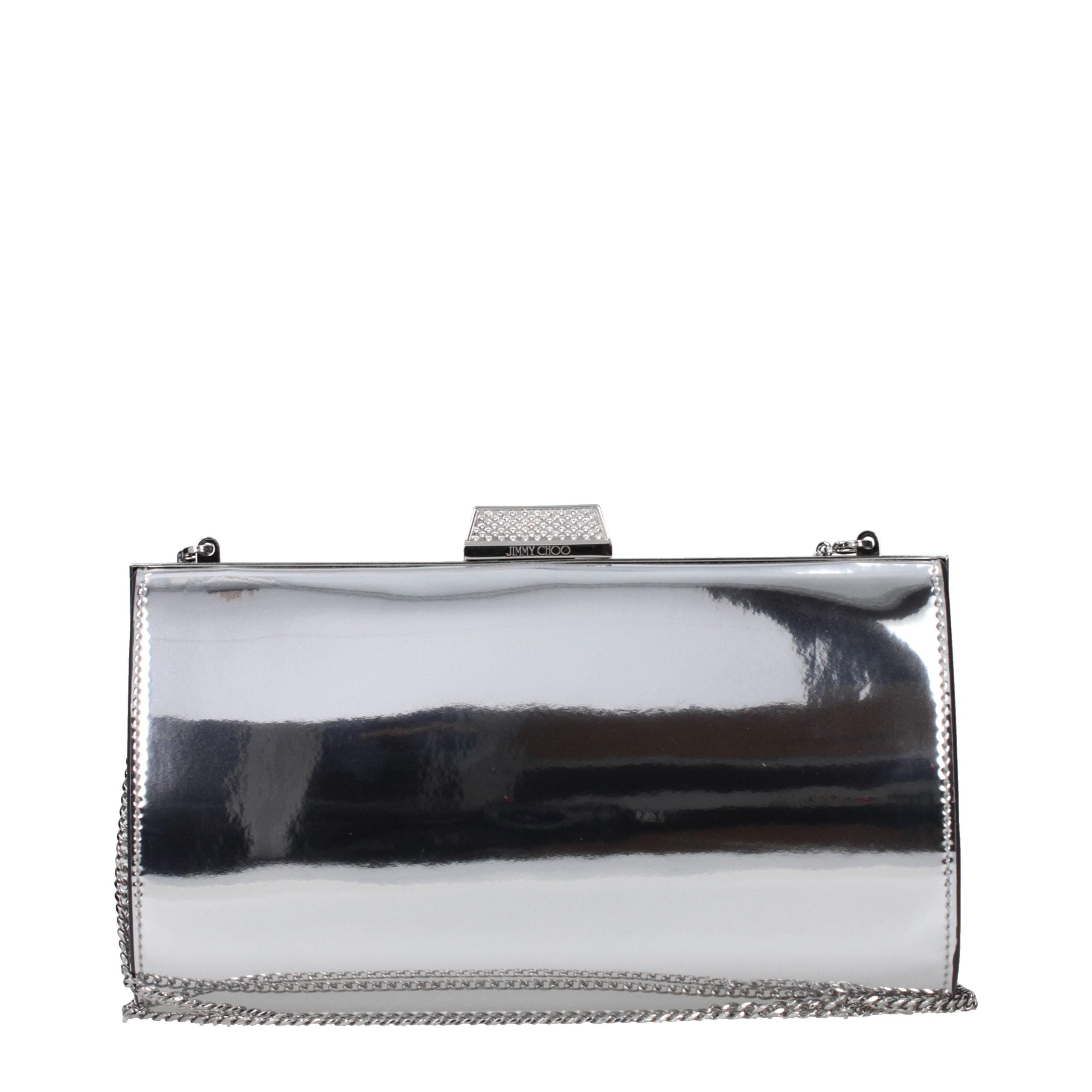 Jimmy Choo clutch van zilverkleurig leer Jimmy Choo