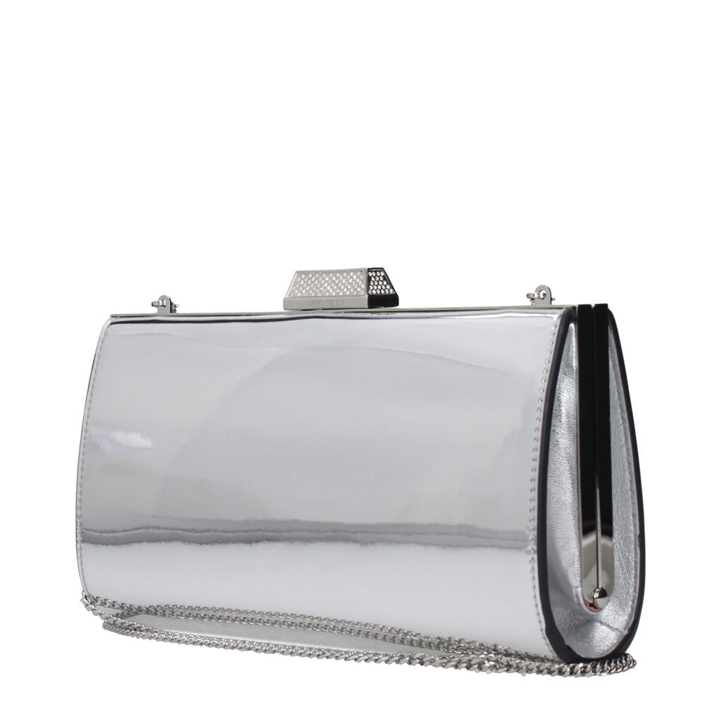 Jimmy Choo clutch van zilverkleurig leer Jimmy Choo