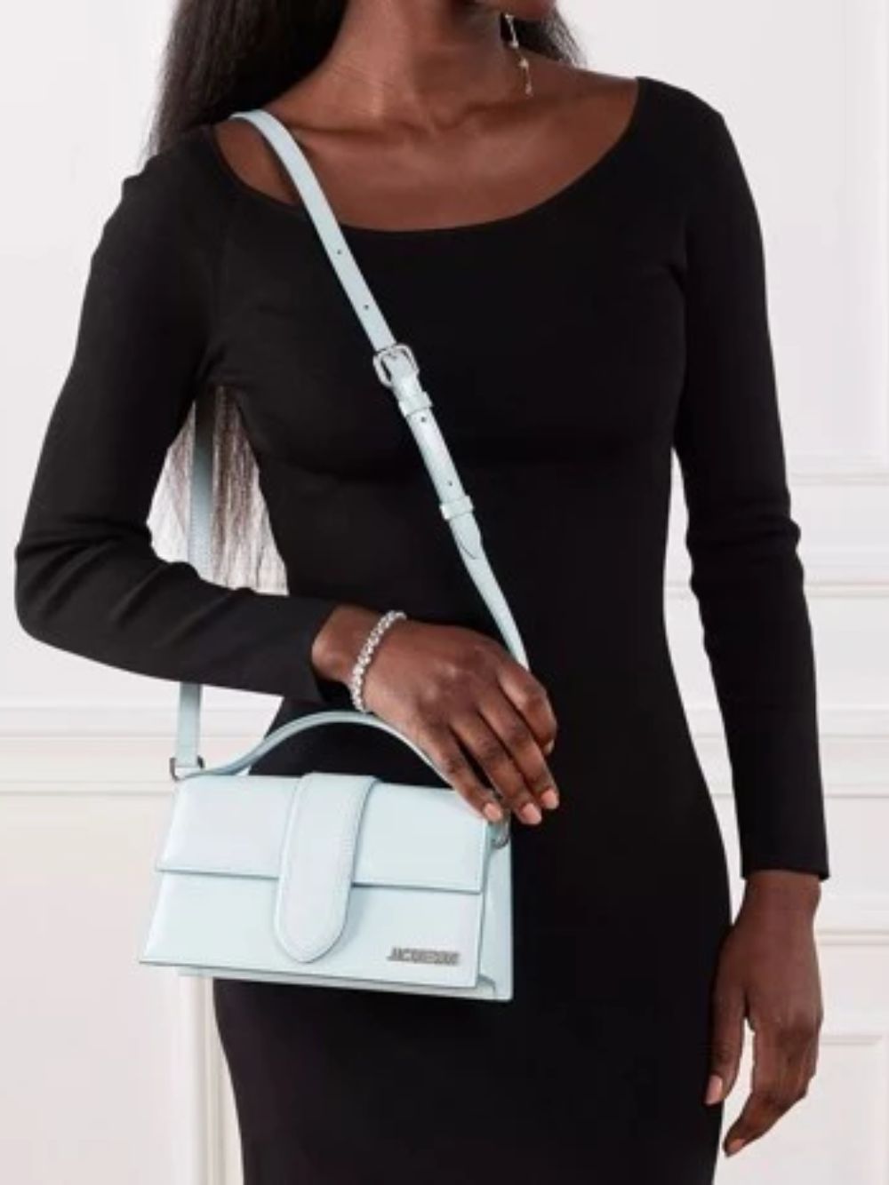 Jacquemus Pale blue Leather Le Grand Bambino Handbag Jacquemus