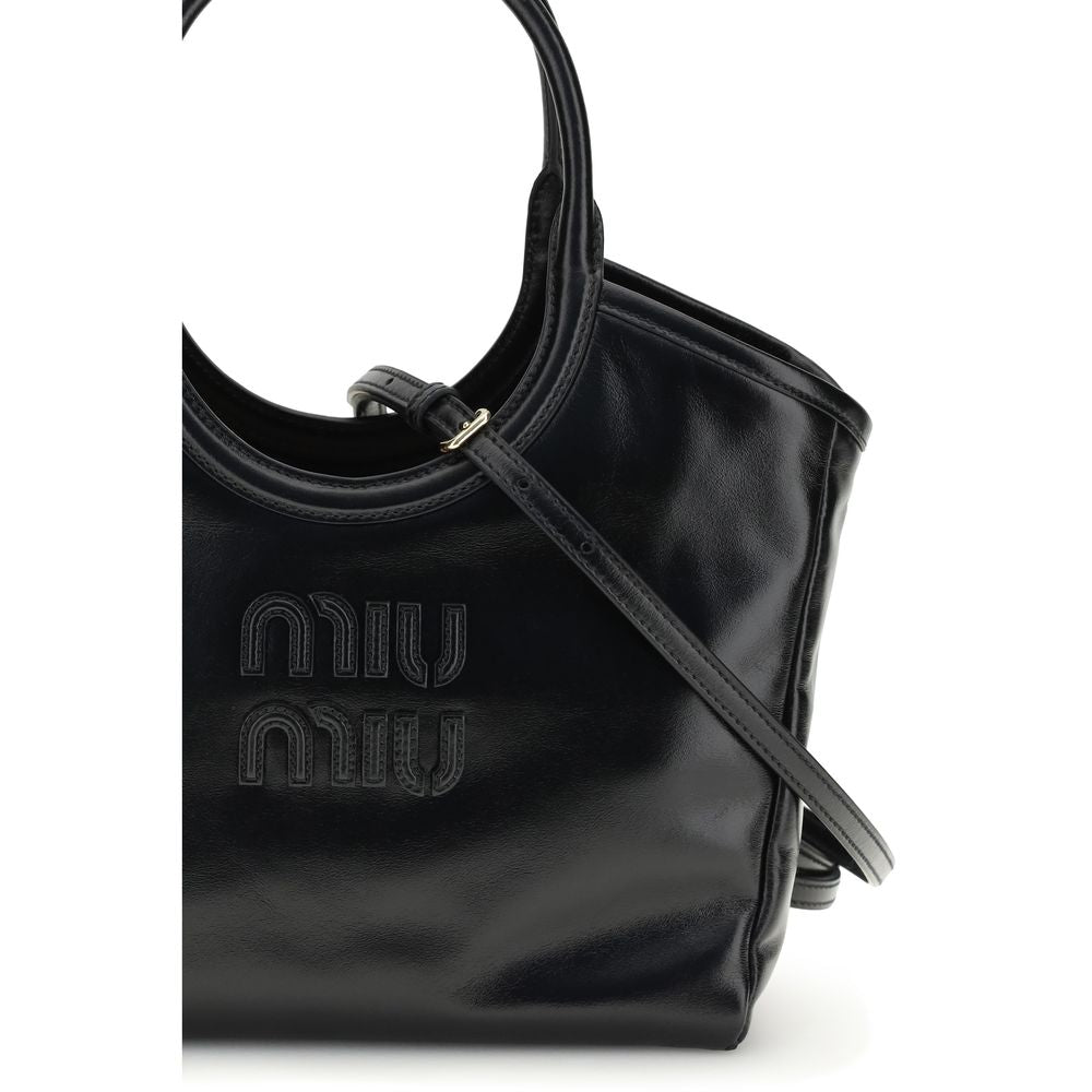 Miu Miu Black Calf Leather Bos Taurus Handbag Miu Miu