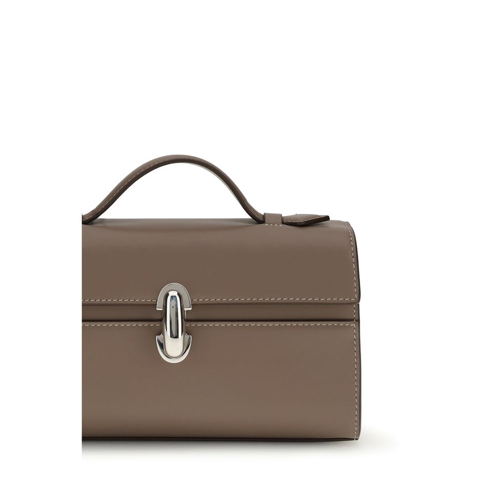 Savette Symmetry schoudertas in bruin kalfsleer Savette