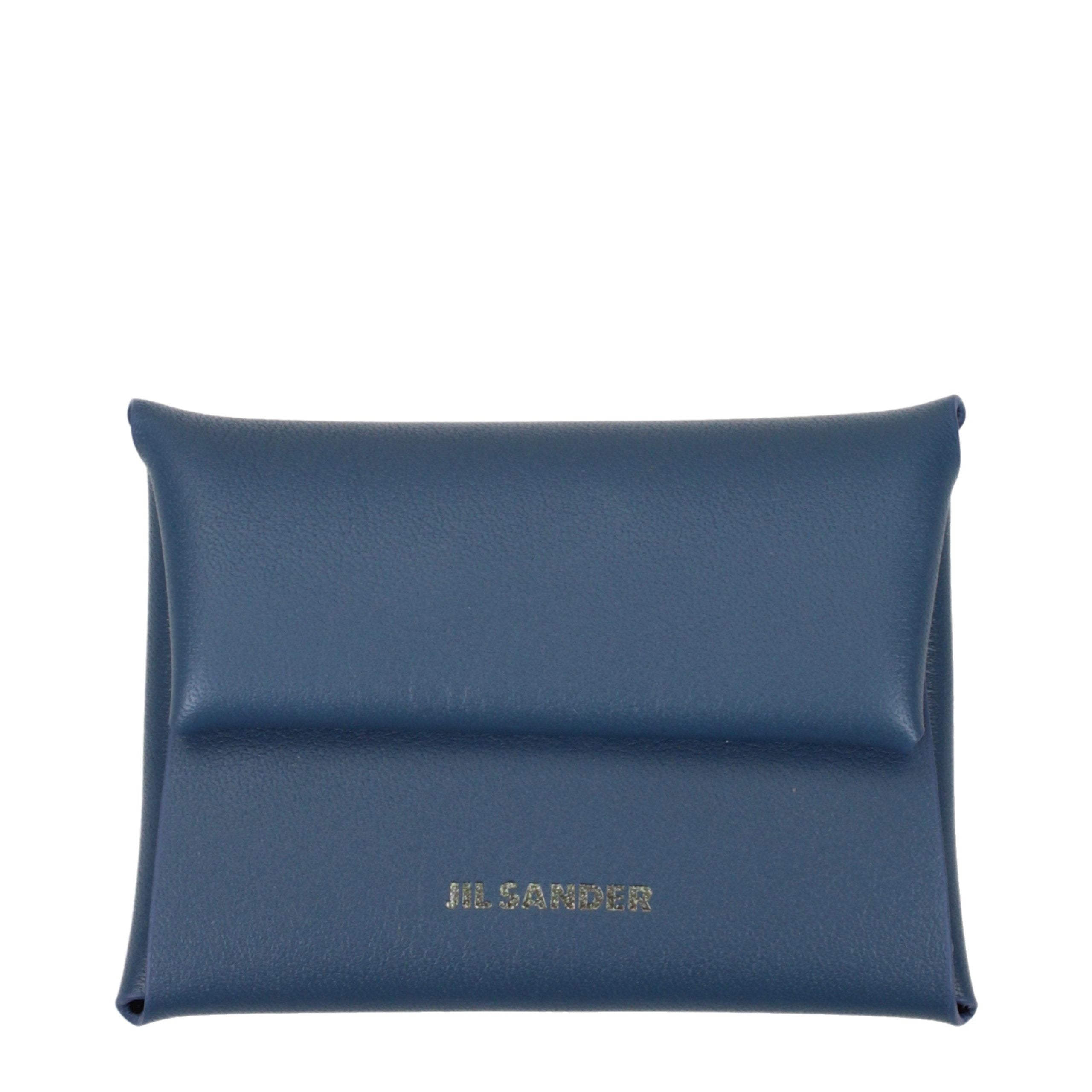 Jil Sander muntportemonnee van blauw leer Jil Sander