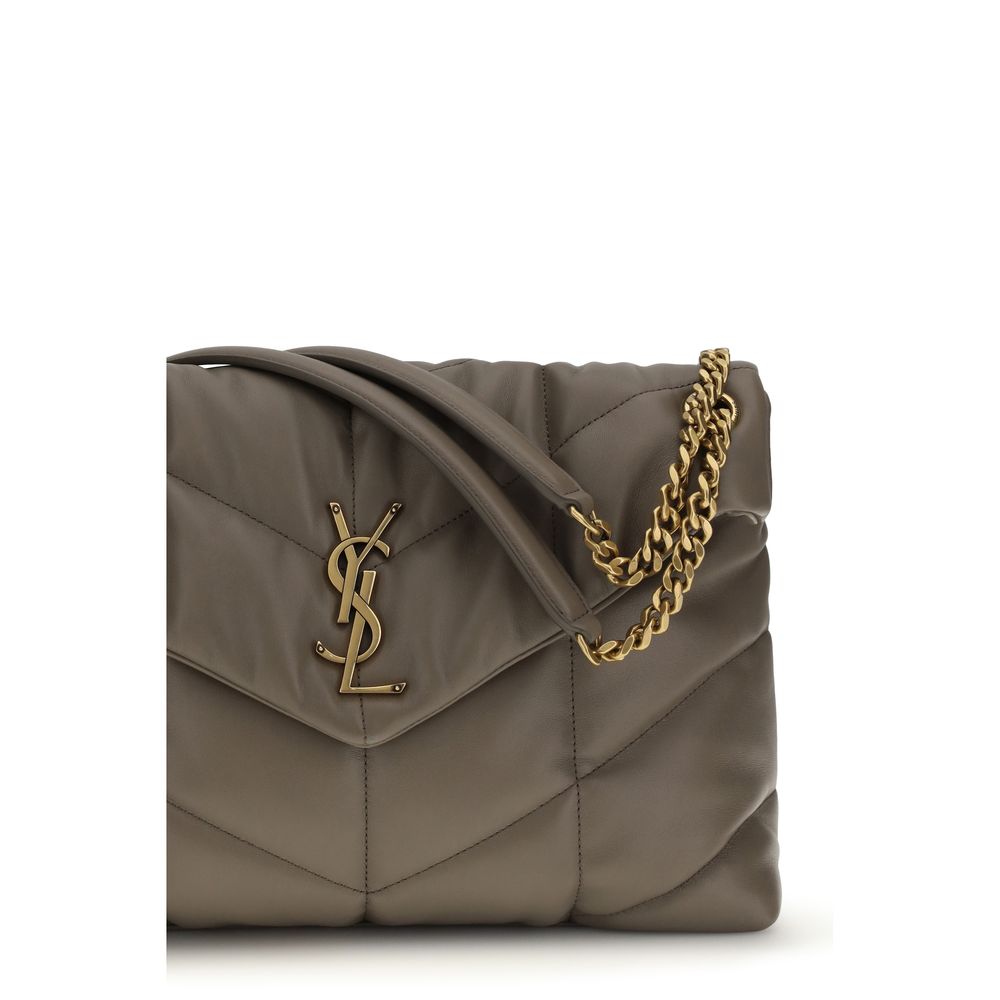 Saint Laurent Gray Lamb Leather Shoulder Bag Saint Laurent