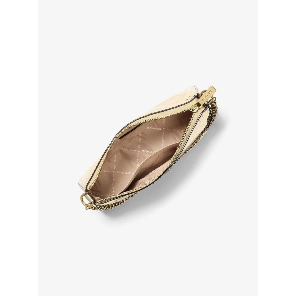Michael Kors Gold Canvas Clutch Bag Michael Kors
