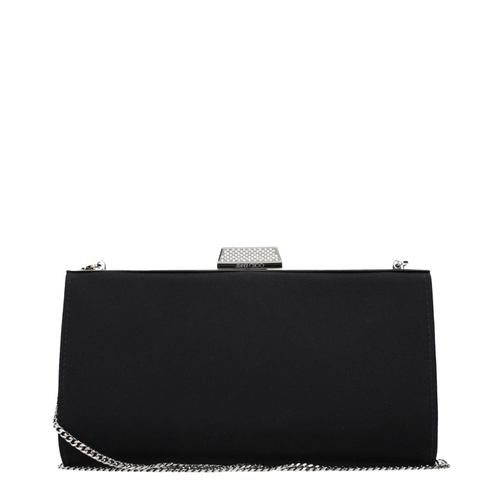 Jimmy Choo clutch in zwart satijn Jimmy Choo