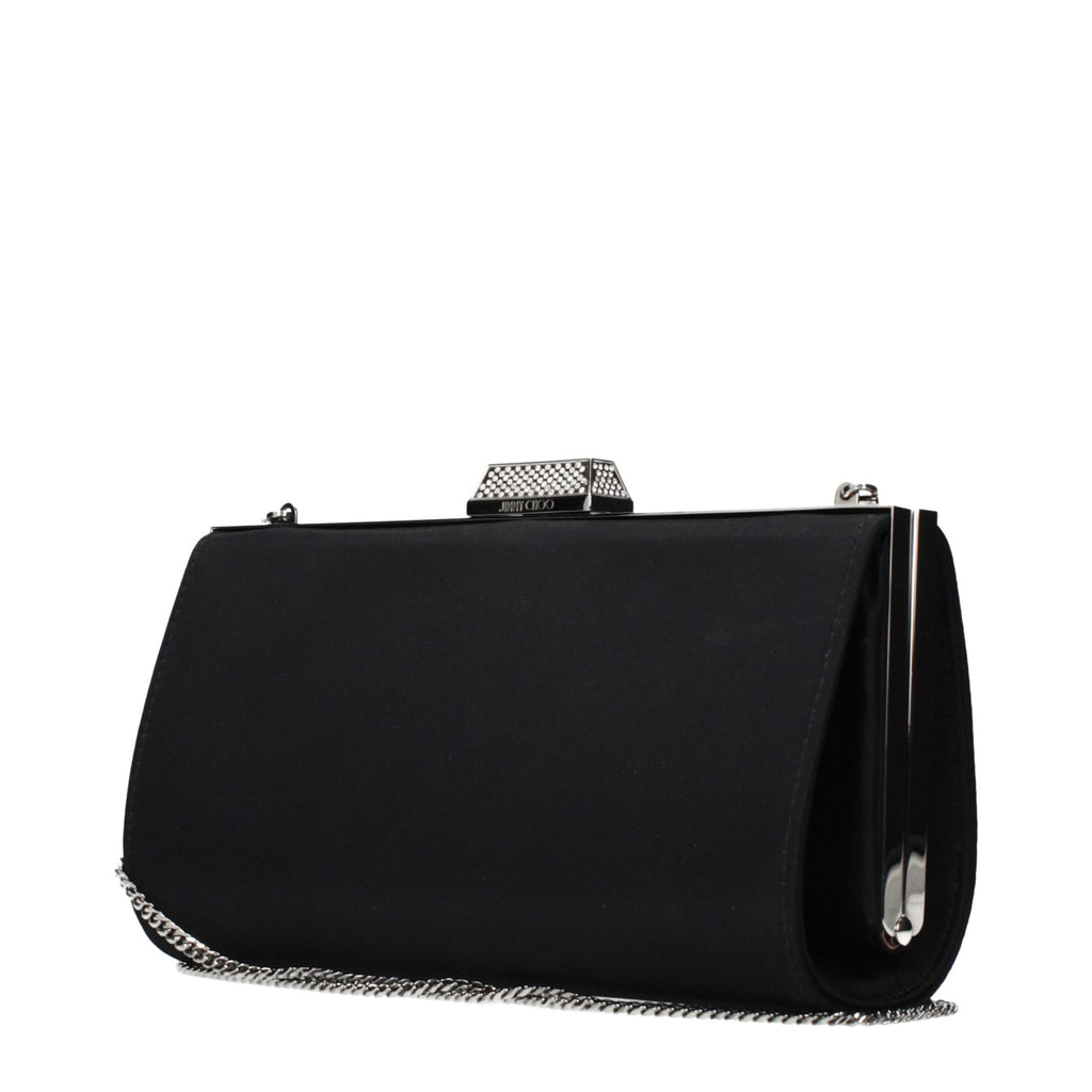 Jimmy Choo clutch in zwart satijn Jimmy Choo