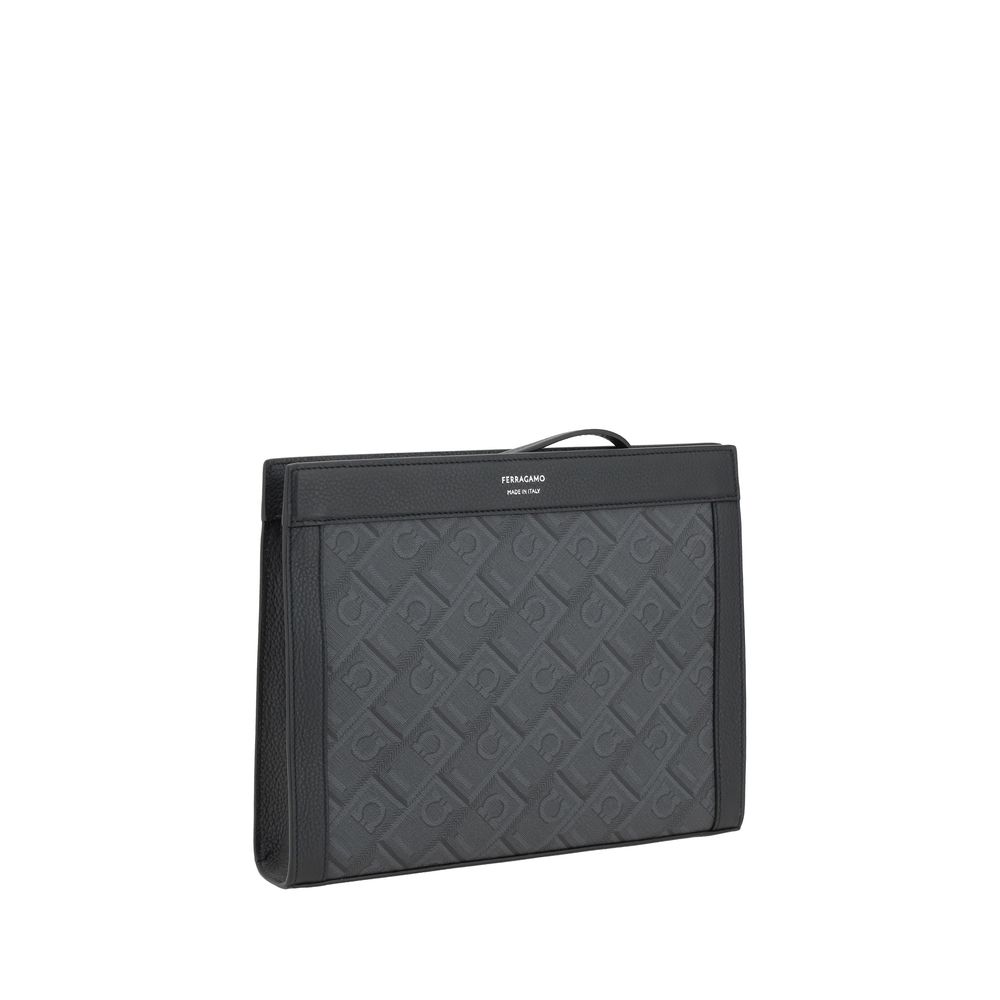 Ferragamo Black Polyethylene Clutch Bag Ferragamo