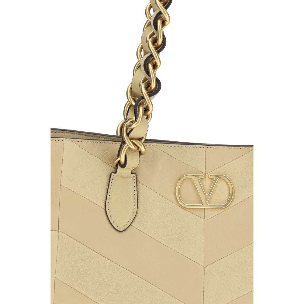 Valentino Garavani Gold Napa Leather / Calf Bos Taurus Shoulder Bag Valentino Garavani