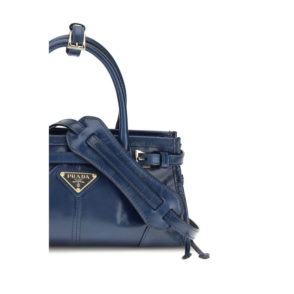 Prada Blue Calf Leather Bos Taurus Handbag Prada
