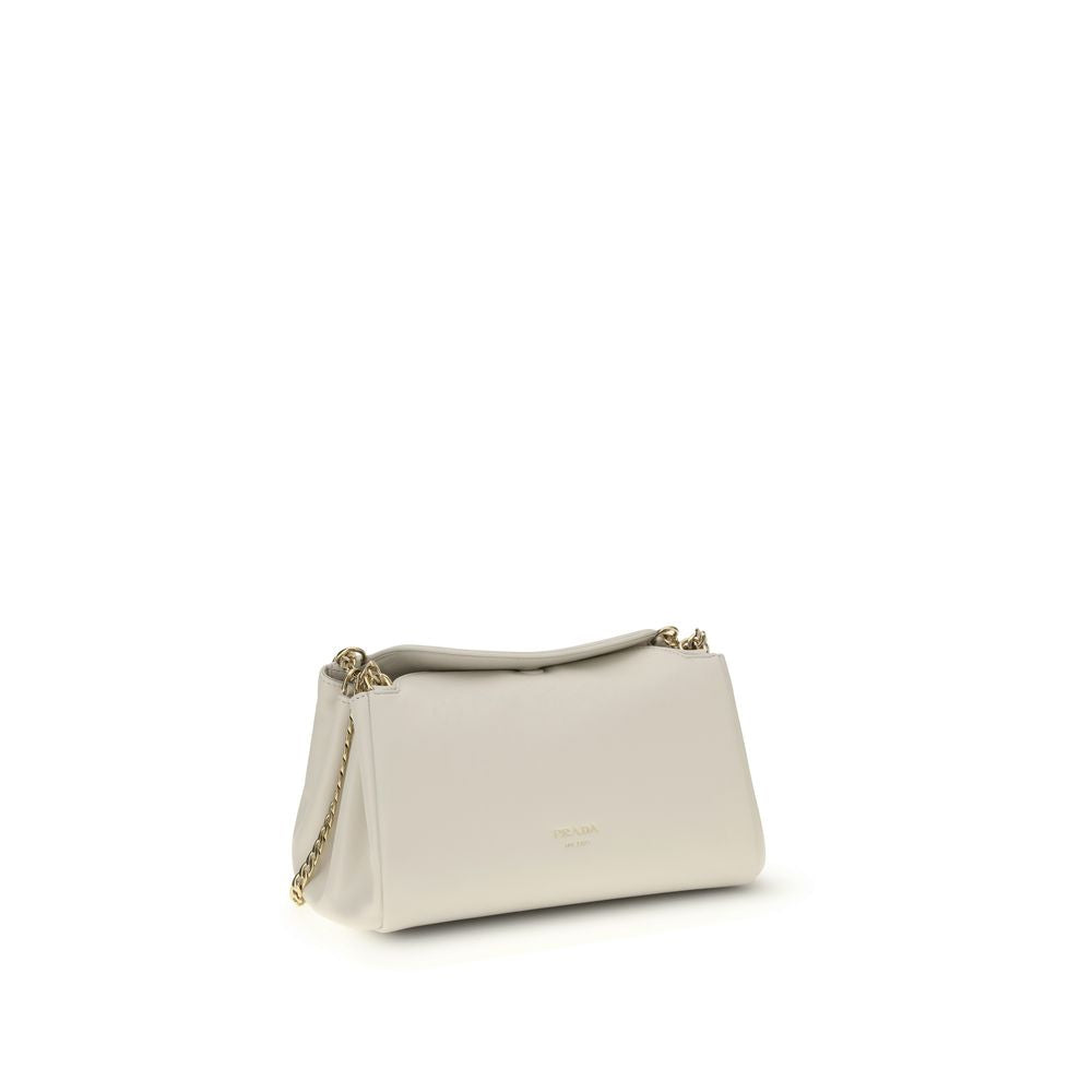 Prada White Calf Leather Bos Taurus Shoulder Bag Prada