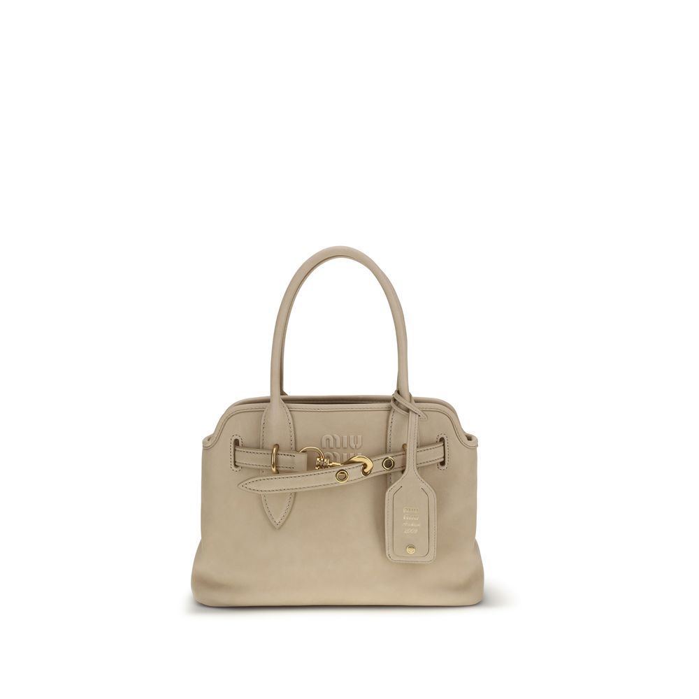 Miu Miu handtas van beige lamsleer Miu Miu