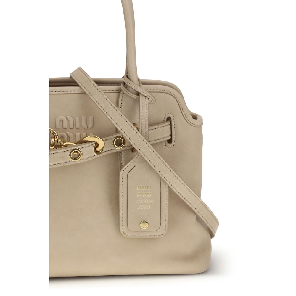 Miu Miu handtas van beige lamsleer Miu Miu