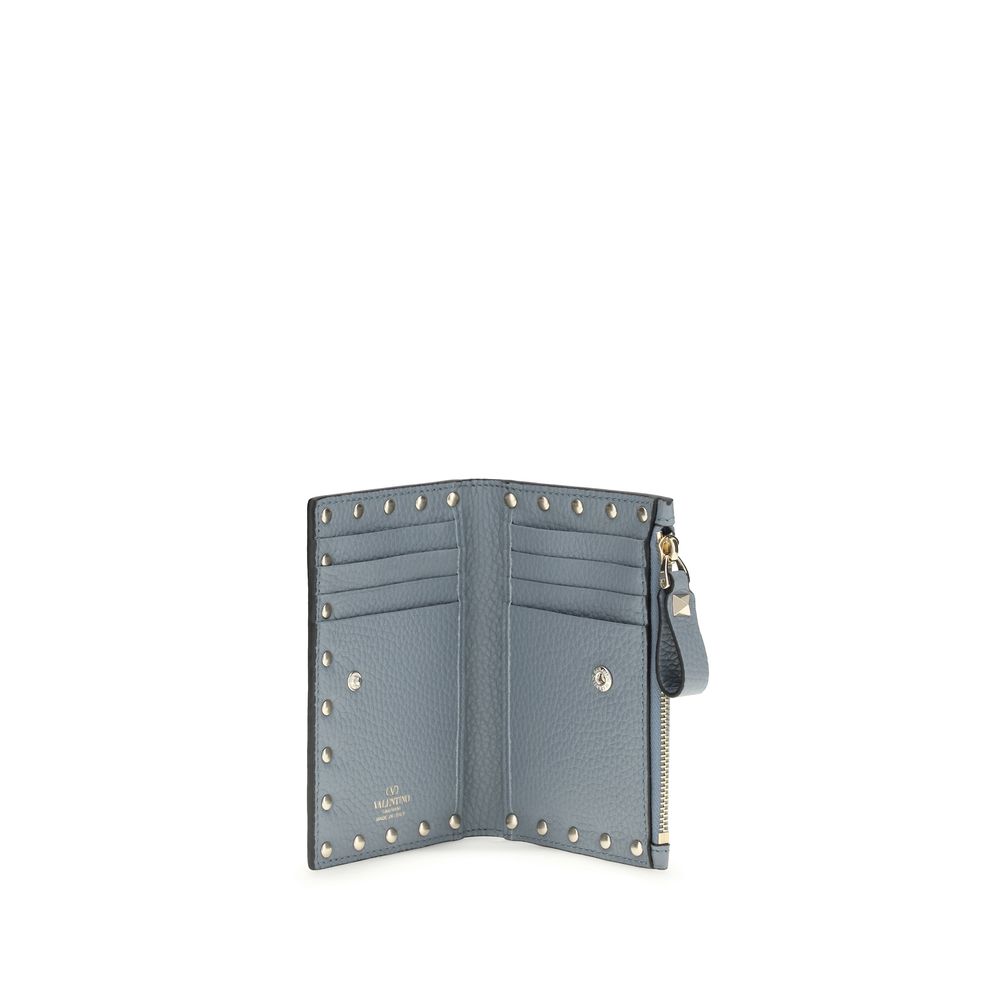 Valentino Garavani Blue Calf Leather Bos Taurus Wallet Valentino Garavani