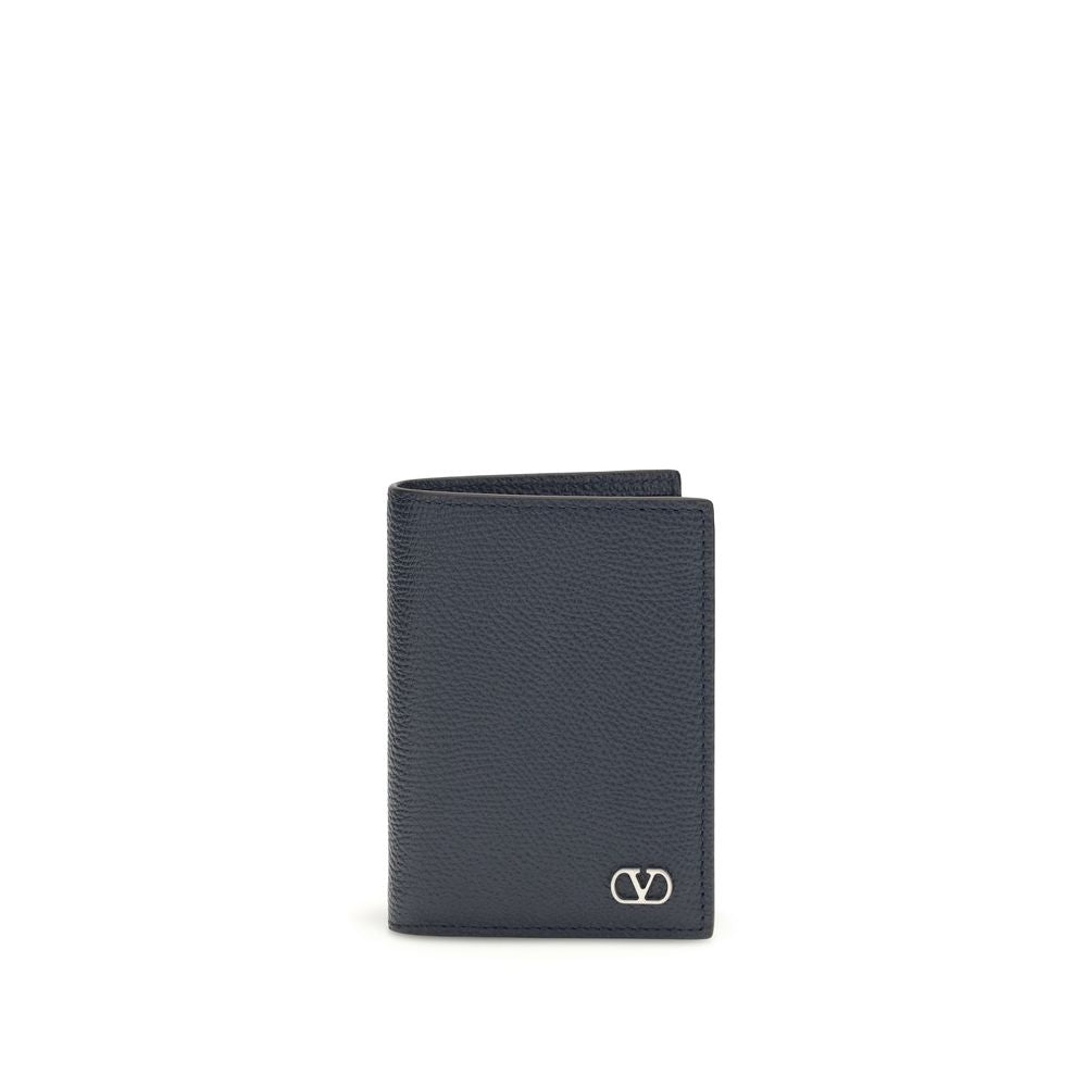 Valentino Garavani Blue Calf Leather Bos Taurus Wallet Valentino Garavani
