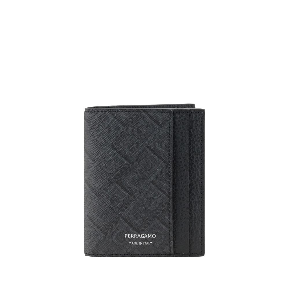 Ferragamo Black Calf Leather Bos Taurus Wallet Ferragamo