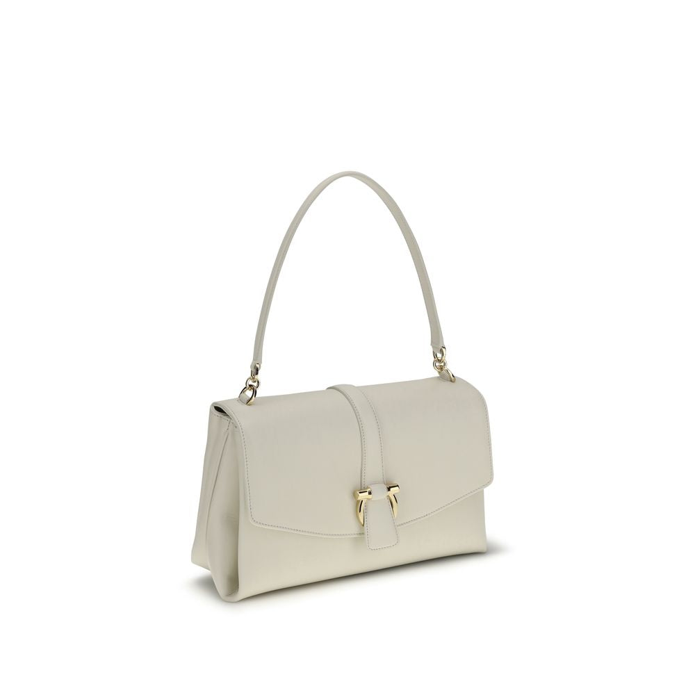 Ferragamo White Calf Leather Bos Taurus Shoulder Bag Ferragamo