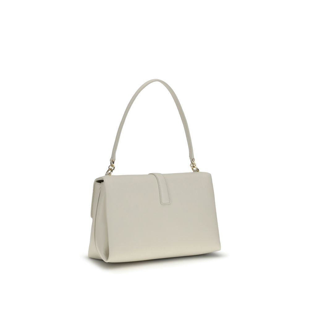 Ferragamo White Calf Leather Bos Taurus Shoulder Bag Ferragamo