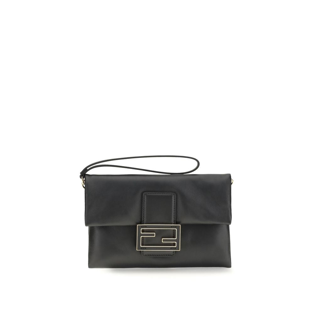 Fendi Black Calf Leather Bos Taurus Shoulder Bag Fendi