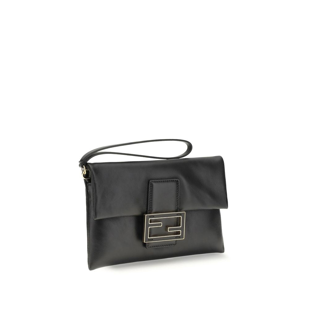 Fendi Black Calf Leather Bos Taurus Shoulder Bag Fendi