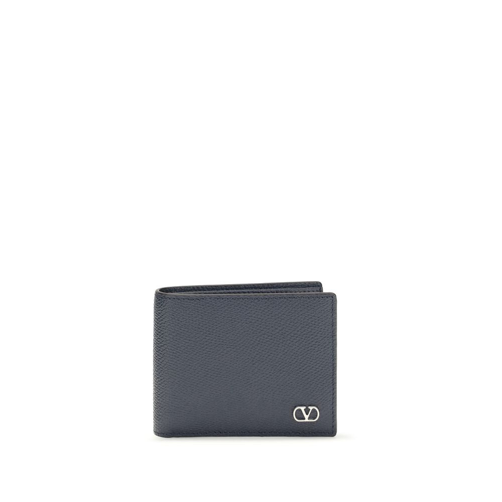 Valentino Garavani Blue Calf Leather Bos Taurus Wallet Valentino Garavani
