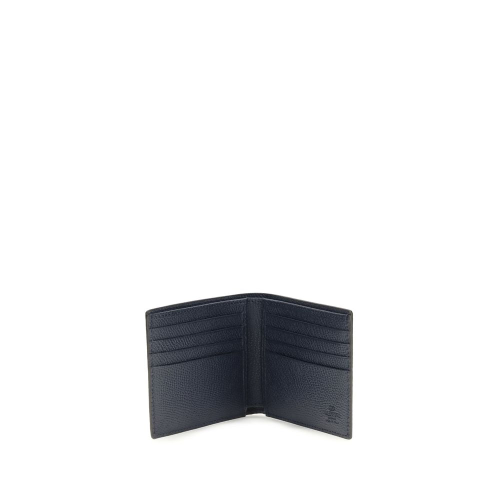 Valentino Garavani Blue Calf Leather Bos Taurus Wallet Valentino Garavani