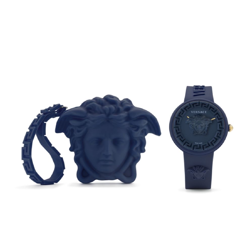 Versace horloge in blauw met siliconen band Versace