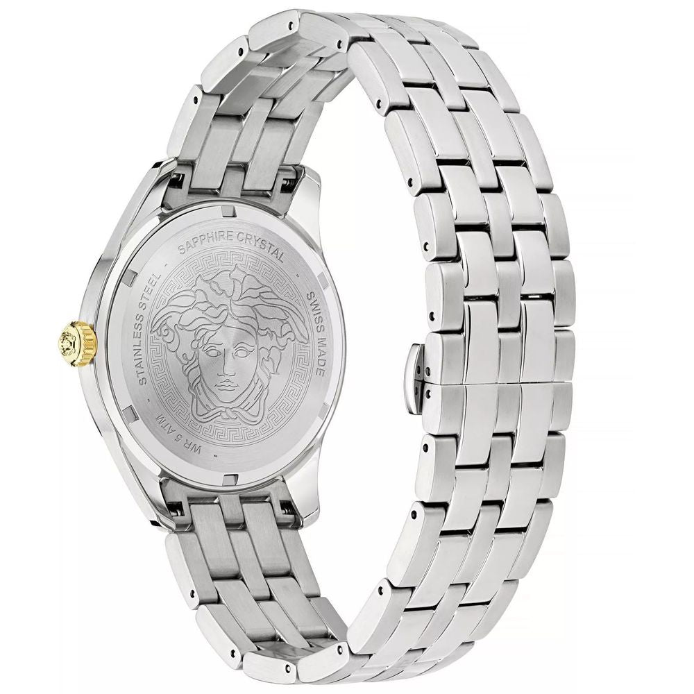 Versace Gray Stainless Steel Dress Watch Versace