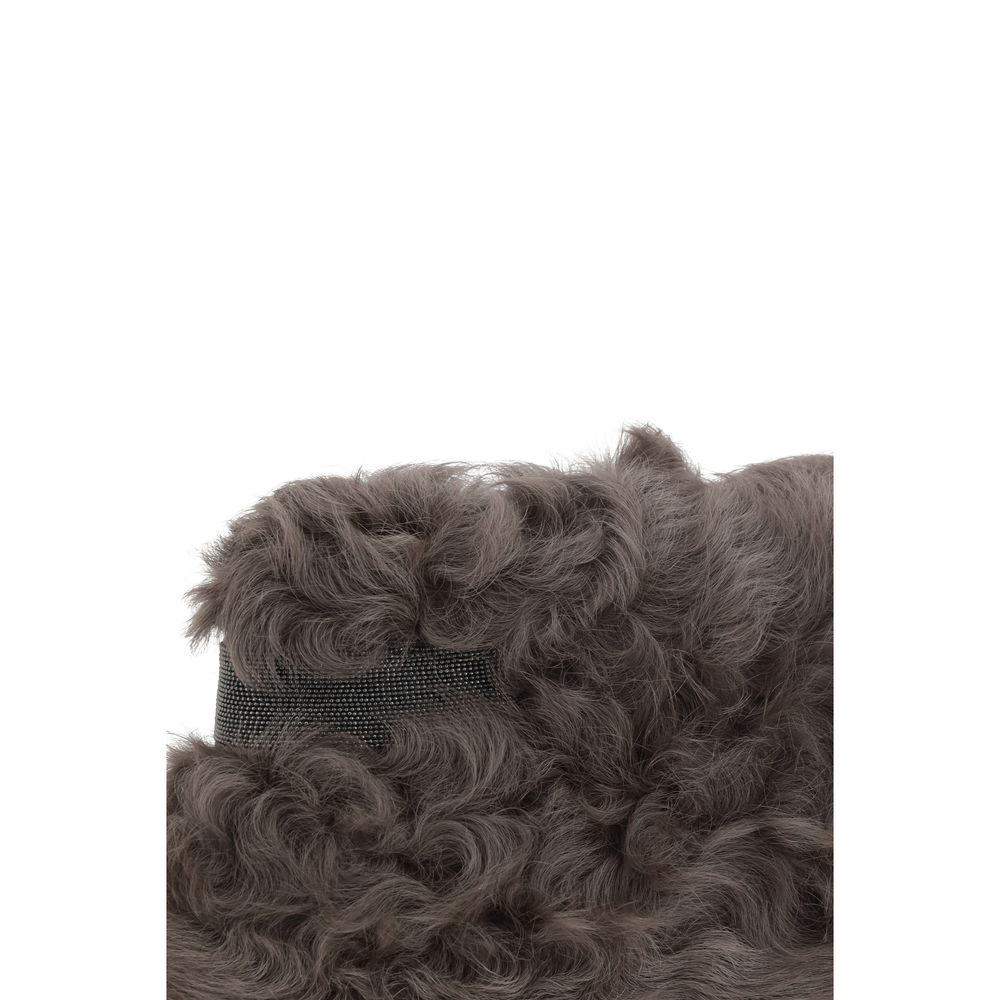 Brunello Cucinelli Brown Fur Clutch Bag Brunello Cucinelli