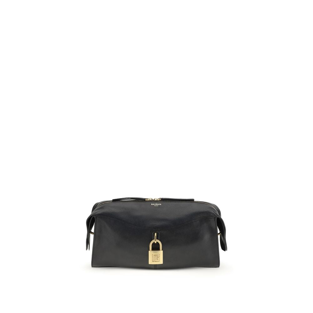 Balmain Black Calf Leather Bos Taurus Shoulder Bag Balmain