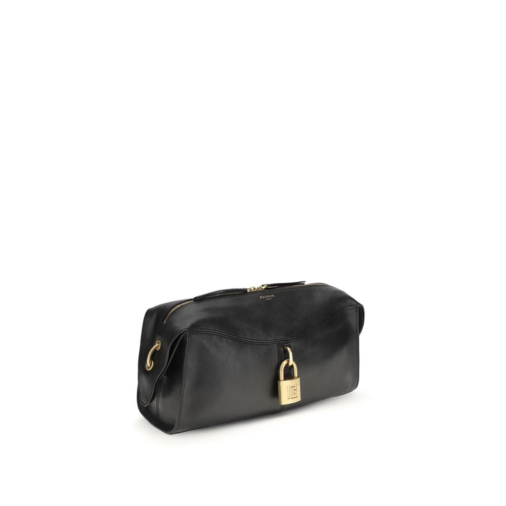 Balmain Black Calf Leather Bos Taurus Shoulder Bag Balmain