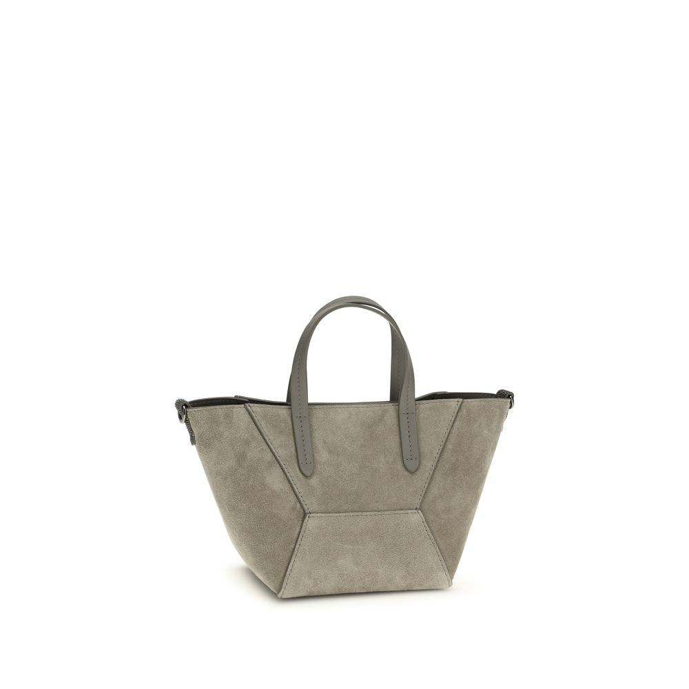 Brunello Cucinelli Brown Calf Leather Bos Taurus Shoulder Bag Brunello Cucinelli