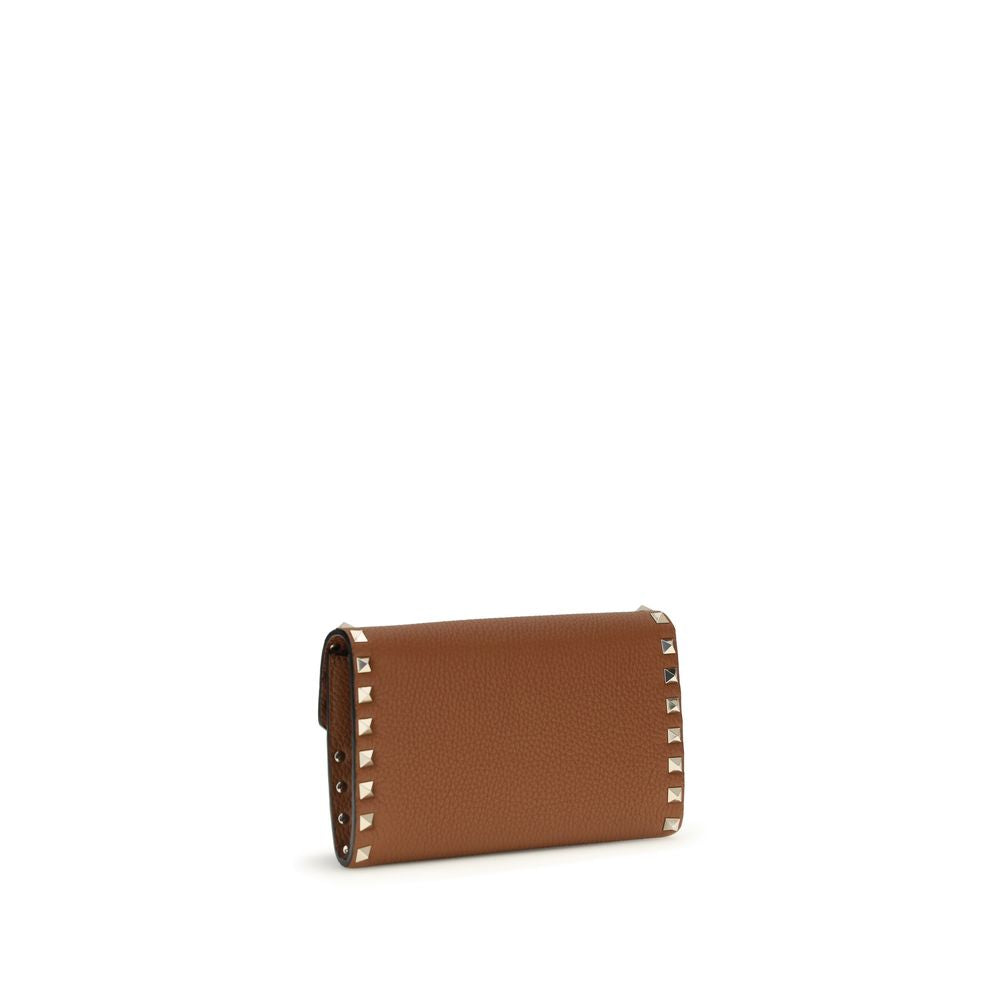 Valentino Garavani Brown Calf Leather Bos Taurus Wallet Valentino Garavani