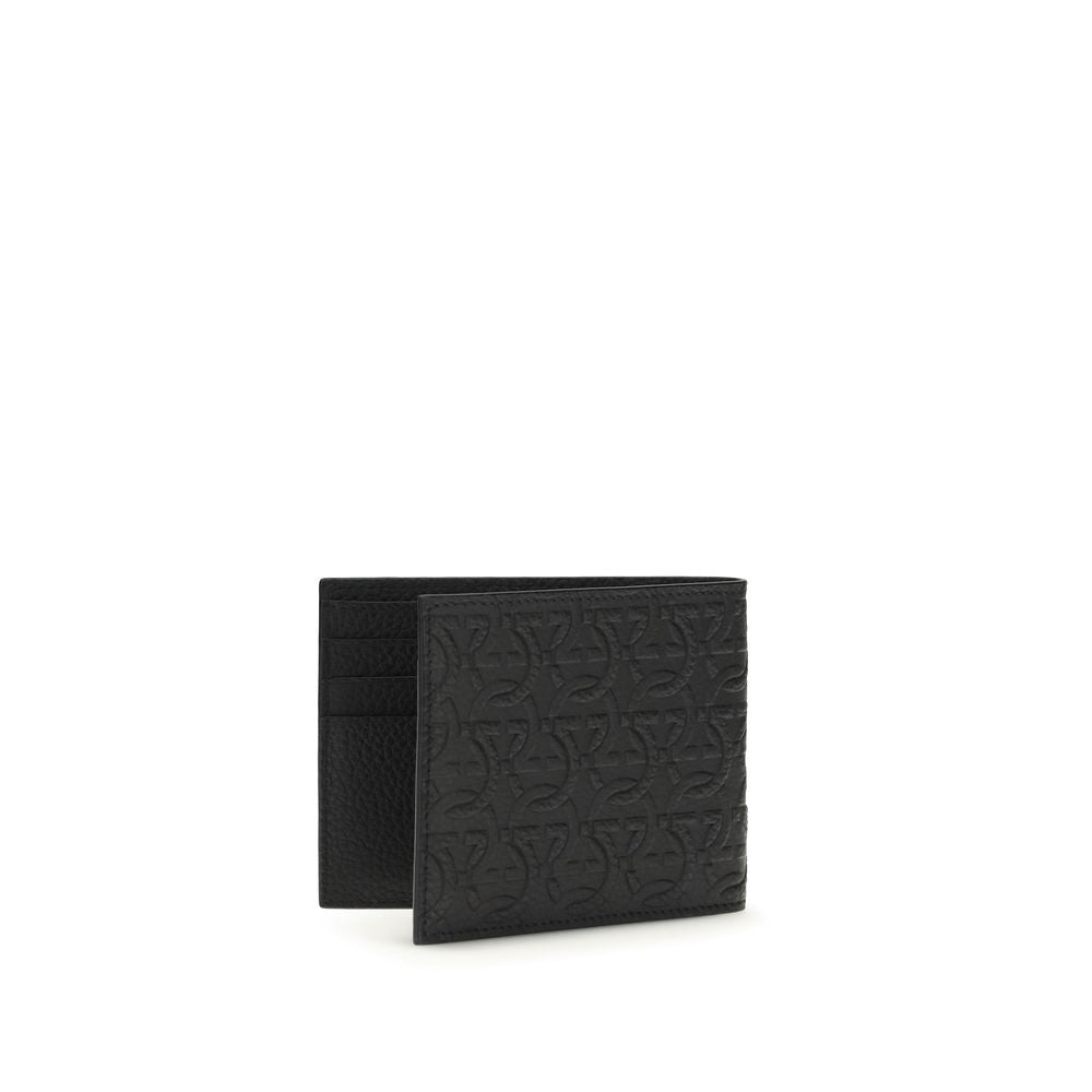 Ferragamo Black Calf Leather Bos Taurus Wallet Ferragamo