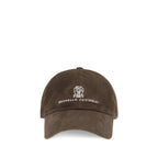 Brunello Cucinelli Brown Calf Leather Bos Taurus Cap (Baseball Hat) Brunello Cucinelli