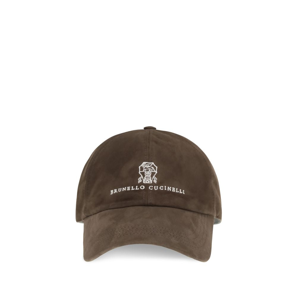 Brunello Cucinelli Brown Calf Leather Bos Taurus Cap (Baseball Hat) Brunello Cucinelli