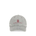 Brunello Cucinelli Gray Linen Cap (Baseball Hat) Brunello Cucinelli