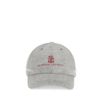 Brunello Cucinelli Gray Linen Cap (Baseball Hat) Brunello Cucinelli