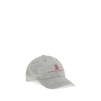 Brunello Cucinelli Gray Linen Cap (Baseball Hat) Brunello Cucinelli