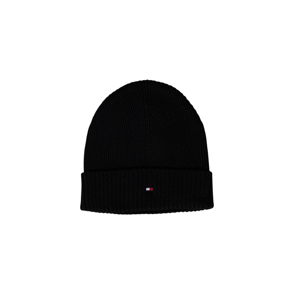 Tommy Hilfiger Black Cotton Beanie Tommy Hilfiger