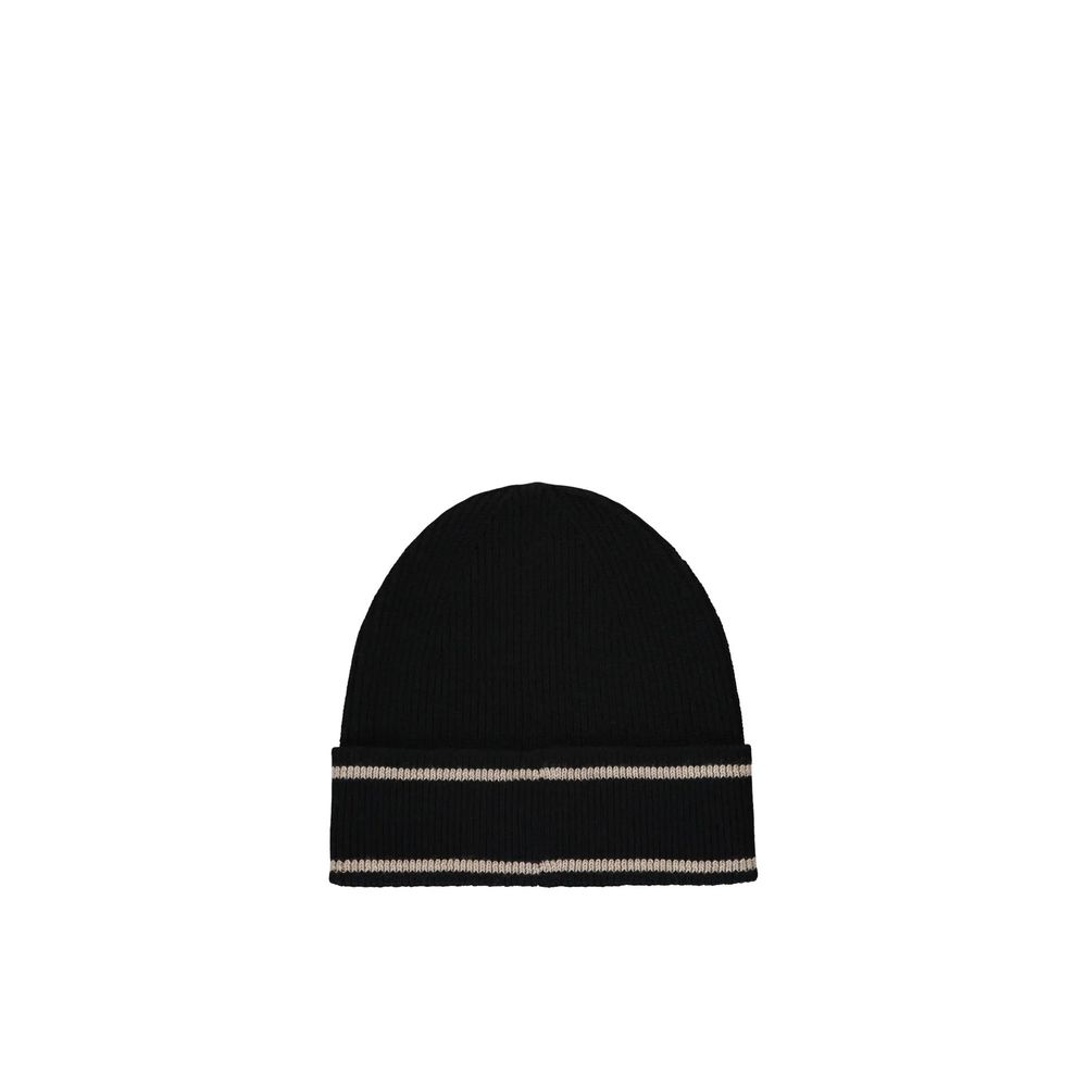 Balmain Black Merino Wool Beanie Balmain