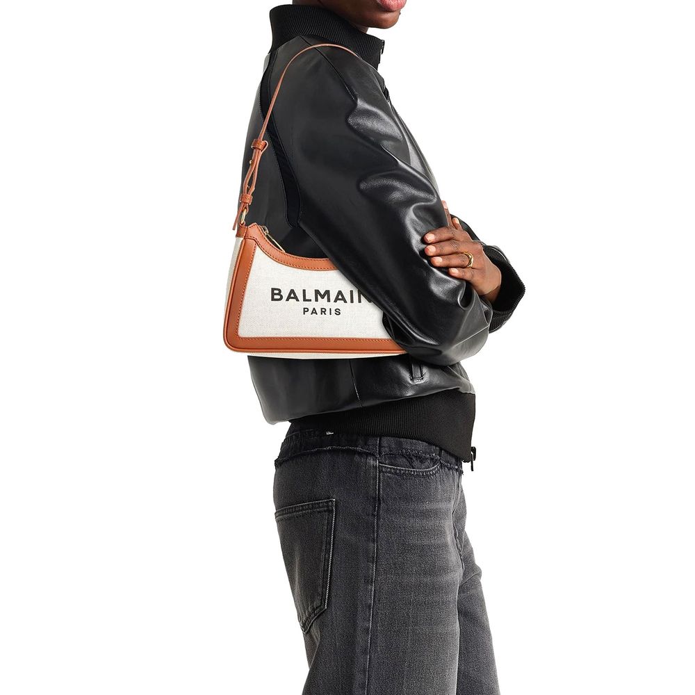 Balmain Brown Cotton Shoulder Bag Balmain
