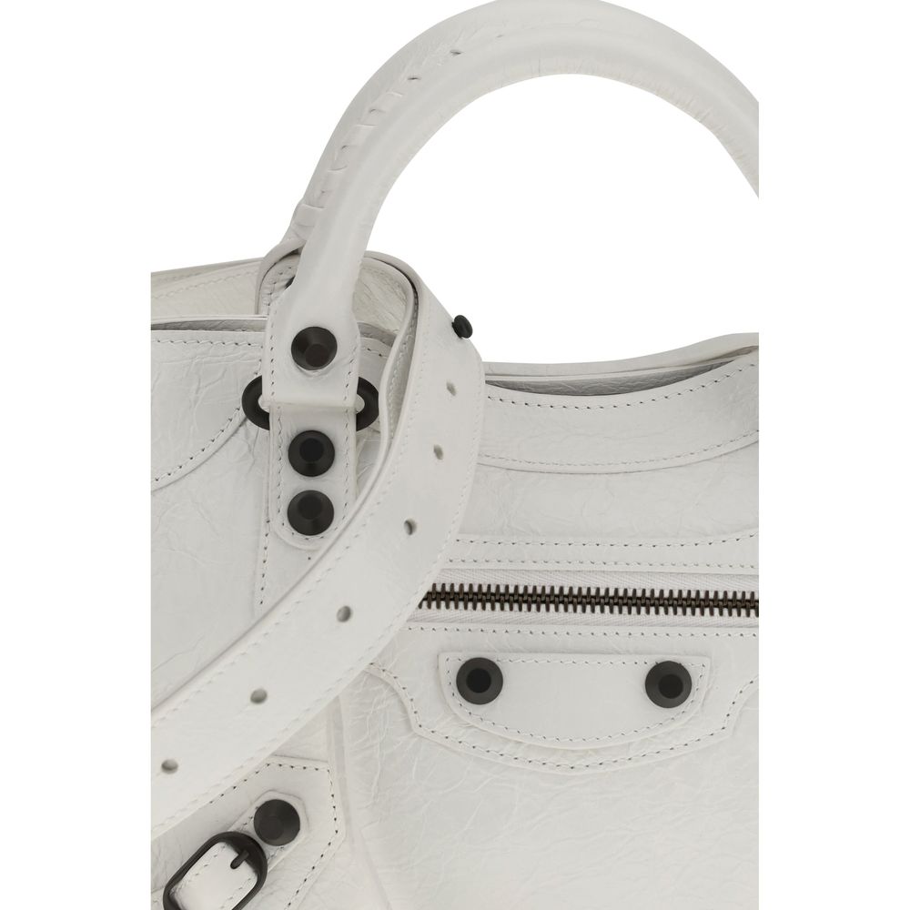 Balenciaga White Calf Leather Bos Taurus Handbag Balenciaga