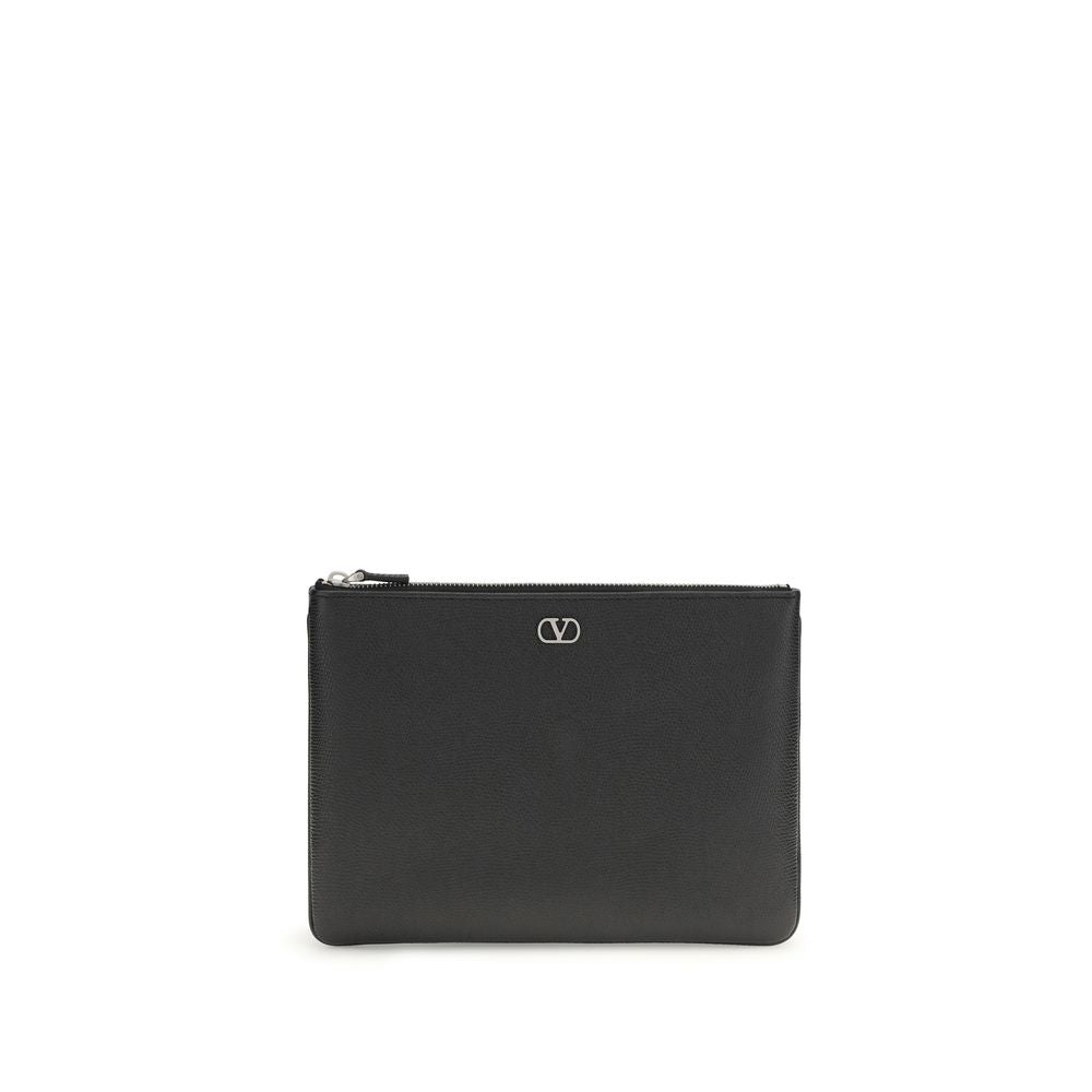 Valentino Garavani Black Calf Leather Bos Taurus Wallet Valentino Garavani