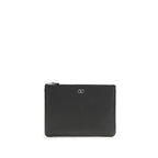 Valentino Garavani Black Calf Leather Bos Taurus Wallet Valentino Garavani