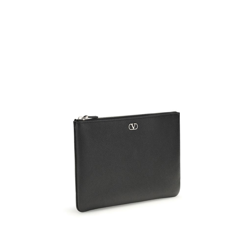 Valentino Garavani Black Calf Leather Bos Taurus Wallet Valentino Garavani