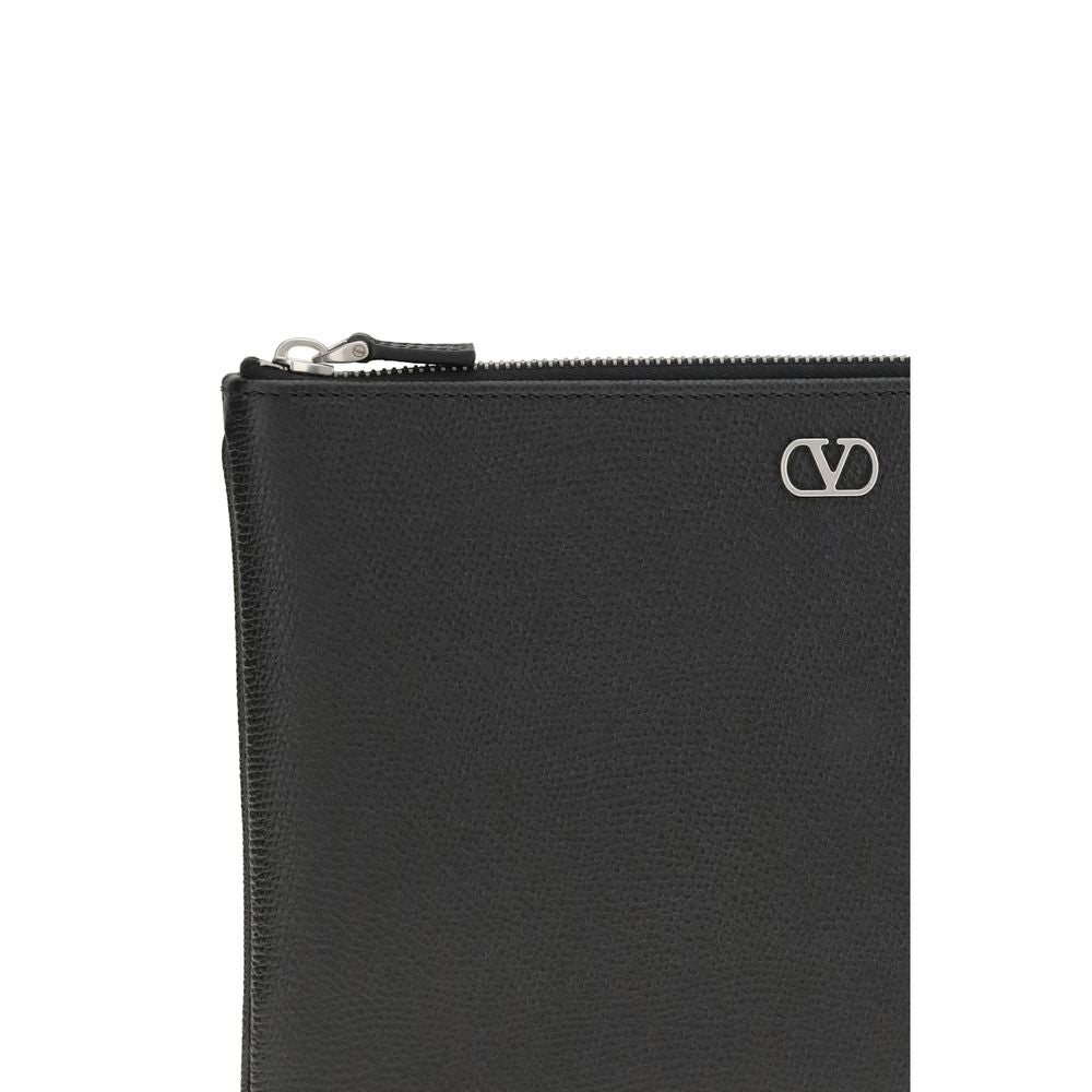 Valentino Garavani Black Calf Leather Bos Taurus Wallet Valentino Garavani