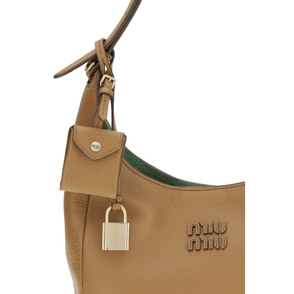 Miu Miu Beige Calf Leather Bos Taurus Backet Bag Miu Miu