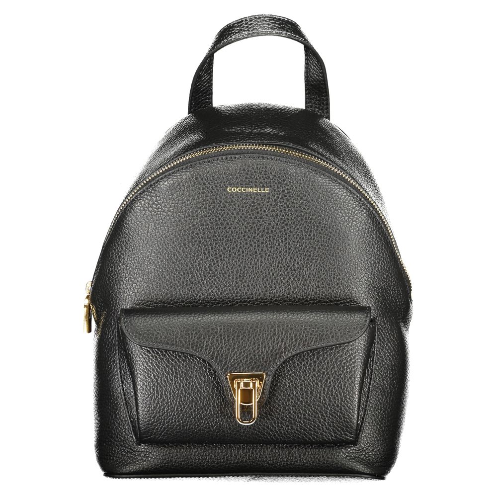 Coccinelle Black Leather Women Backpack Coccinelle